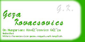 geza kovacsovics business card